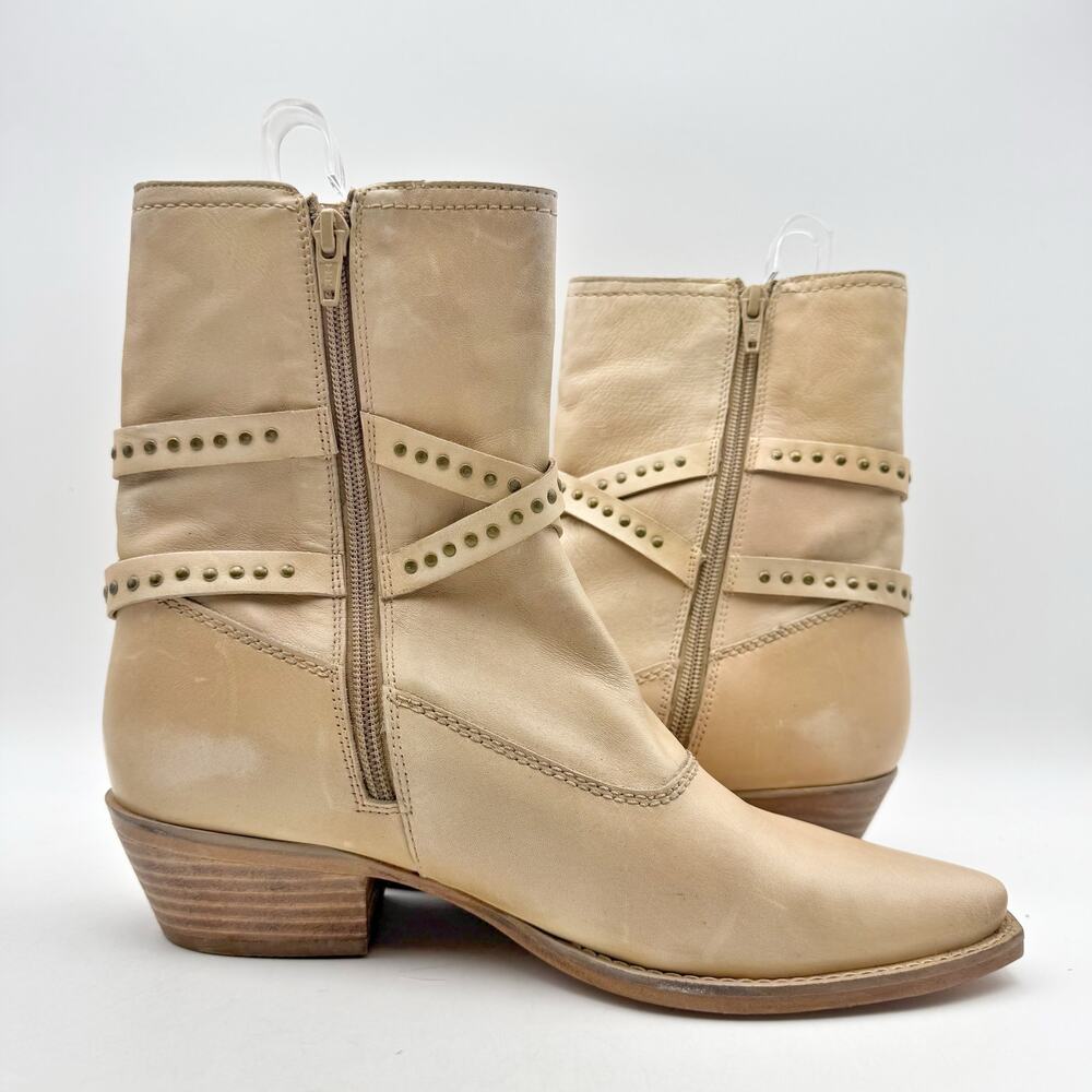 Vintage Foundry Womens Sophia Western Bootie Size 8.5 EU 39 Tan Leather NIB - Picture 4 of 12